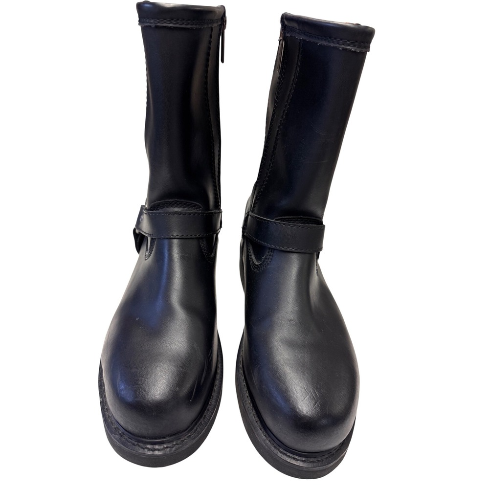 Harley-Davidson Mens Black Leather Harness Boots Side Zip D95328 Size 9.5 M